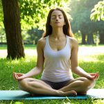 Relaxing Biologist**

Prompt: A biologist is meditating in a lush park after work, sunlight filtering through trees, serene expression, yoga mat nearby, focus on mindfulness and wellbeing, peaceful atmosphere, soft lighting.

**