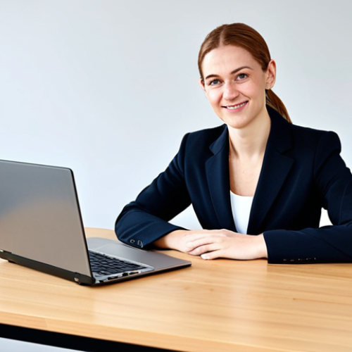 Home 16 **
"A professional businesswoman, fully clothed in a modest, tailored business suit, sitting at a clean, modern desk in a bright, open-plan office. She is working on a laptop, with a friendly and confident expression. Appropriate attire, safe for work, perfect anatomy, correct proportions, natural pose, well-formed hands, proper finger count, natural body proportions, professional, family-friendly, appropriate content, high quality, professional photography."
**
