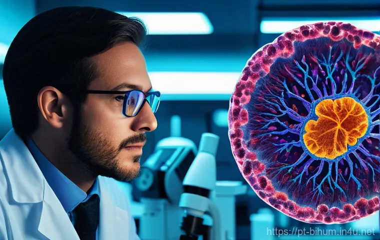 생물학자 연구기술 업데이트 - **Prompt 2: AI's Eye on Drug Discovery**
    "A futuristic, high-tech research facility where artifi...