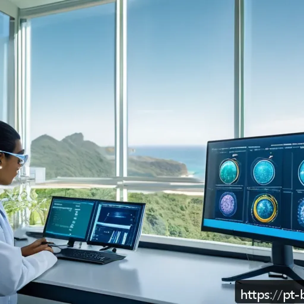 생물학자 생명과학 기업과 연구소 - A modern biotechnology laboratory scene showcasing advanced automation and artificial intelligence i...